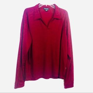 Kenneth Cole Burgundy V-Neck Collard Sweater XL